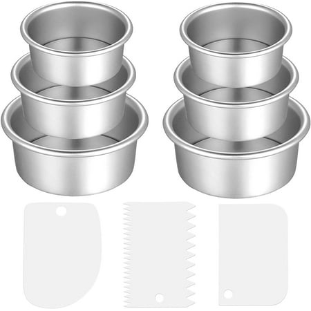 6 Pcs Durable Stainless Removable Bottom Cake Pan Non-Stick Baking Mold 6 Pcs Durable Stainless Removable Bottom Cake Pan Non-Stick Baking Mold
